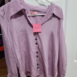 Kate Spade Lilac Button-Up Blouse